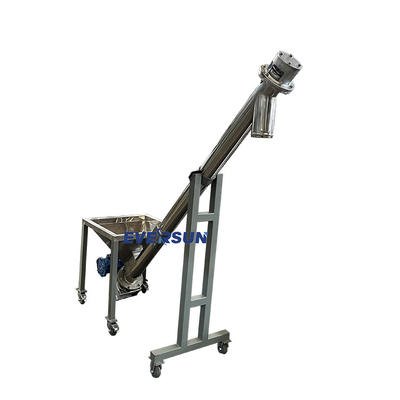 Stainless Steel Inclined Trough Auger Screw Conveyor With Hopper For Animal Feed