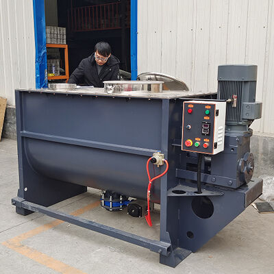 Heavy Duty Ribbon Blender Machine Equipped with Dual Helical Blades and Transmission Components for Mixing of Powders