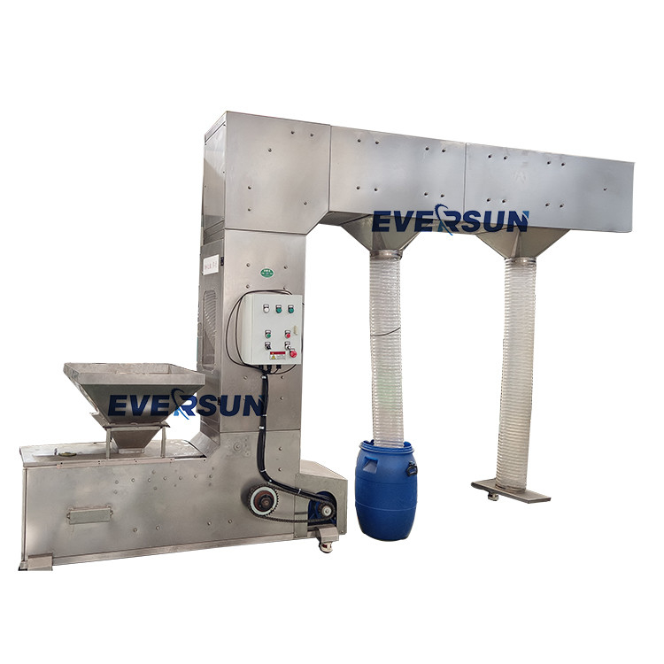 0.75 - 22kw Chain Bucket Elevator With Food Grade ABS Plastic / C.S / SS Hopper